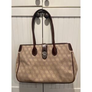 Dooney & Burke Women’s Signature Satchel Canvas & Leather Tote Bag Double Handle